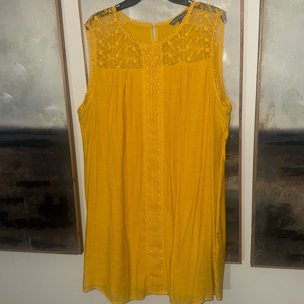 Gold Sleeveless Dress by Sharagano Size 2X